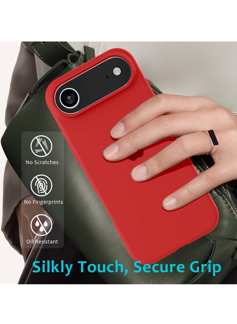 دبليو تيك غلاف واقي عالي الجودة من السيليكون السائل لآيفون 17 إير 5G لعام 2025 (MCRPSN) - أحمر - Image 2