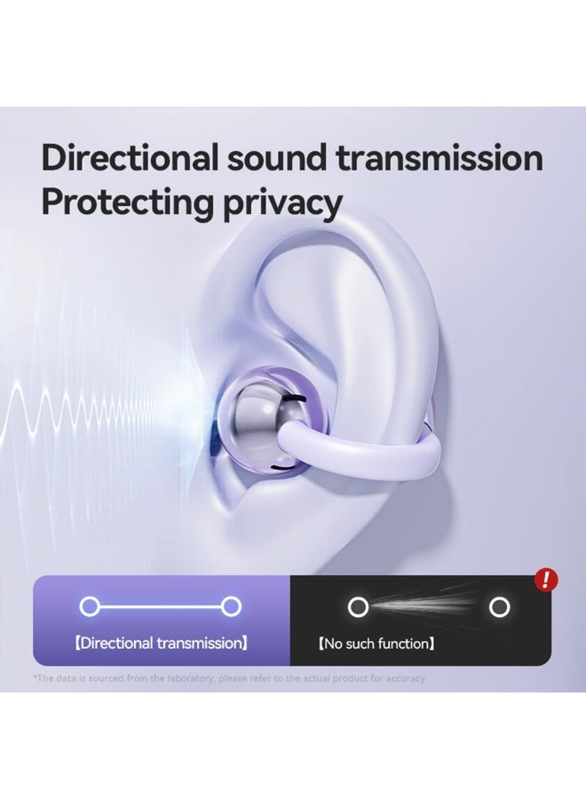 HPMY Open Ear Clip Headphones Wireless Earbuds Bluetooth 5.4 Sports Earphones Wireless Charging Case u0026 LED Power Display Waterproof Fitness Headphones for Running - Image 5