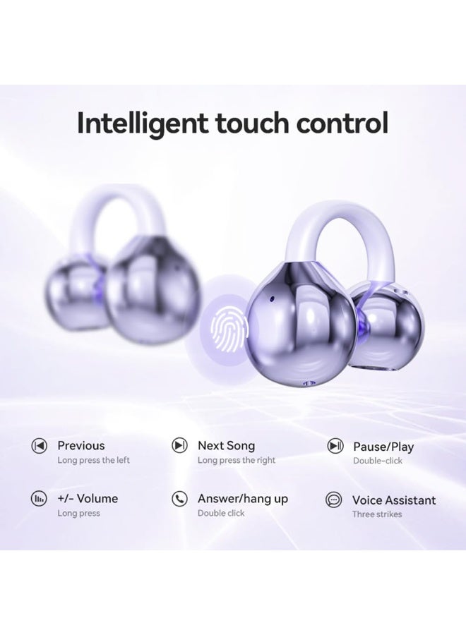 HPMY Open Ear Clip Headphones Wireless Earbuds Bluetooth 5.4 Sports Earphones Wireless Charging Case u0026 LED Power Display Waterproof Fitness Headphones for Running - Image 2