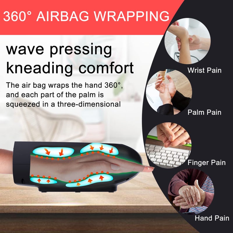 WUTSAR Gifts for Women/Men,Birthday Gifts for Women - Hand Massager with Heat - Gifts for Mom Dad,Teen Girl Gifts Trendy Stuff(Black) - Image 4