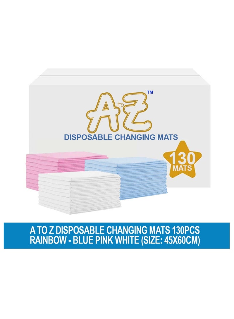 STAR BABiES A to Z  Disposable Changing Mats - 45 x 60cm - Large Pack of 130 - Blue/Pink/White-Rainbow - Image 2