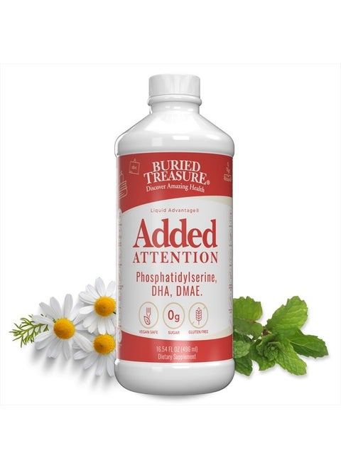 Added Attention - Children's Learning Support with GABA DHA Vitamin B and Herbal Blend - Aid Healthy Brain Functions - Improved Short-Term Auditory Memory Focus & Behavior 16.54 oz