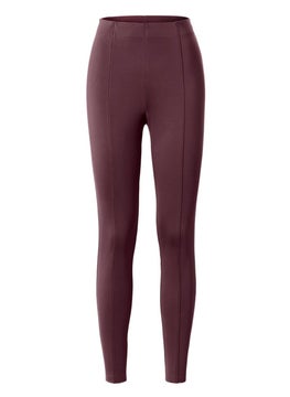 Tchibo Women Skinny Fit Pull On Plain Leggings, Dark Maroon  - Image 2