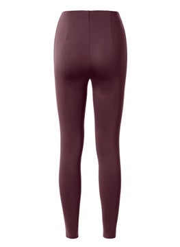 Tchibo Women Skinny Fit Pull On Plain Leggings, Dark Maroon  - Image 3