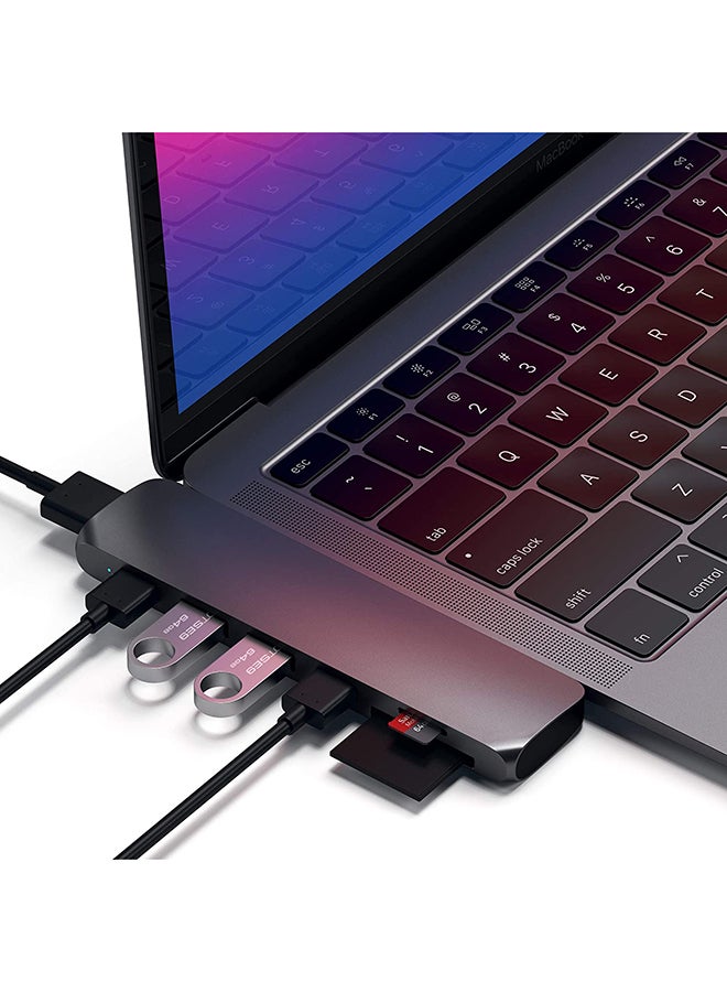 ساتي كاي محول وموزع من الألومنيوم لمنفذ USB Type-C برو مع منفذ HDMI بدقة 4K رمادي فلكي - Image 5