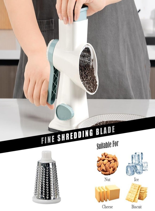 Badelite Cheese Grater Vegetable Cheese Shredder Slicer Grater for Kitchen 3 Changeable Blades for Cheese Potato Zucchini Nuts Chocolate - Image 4