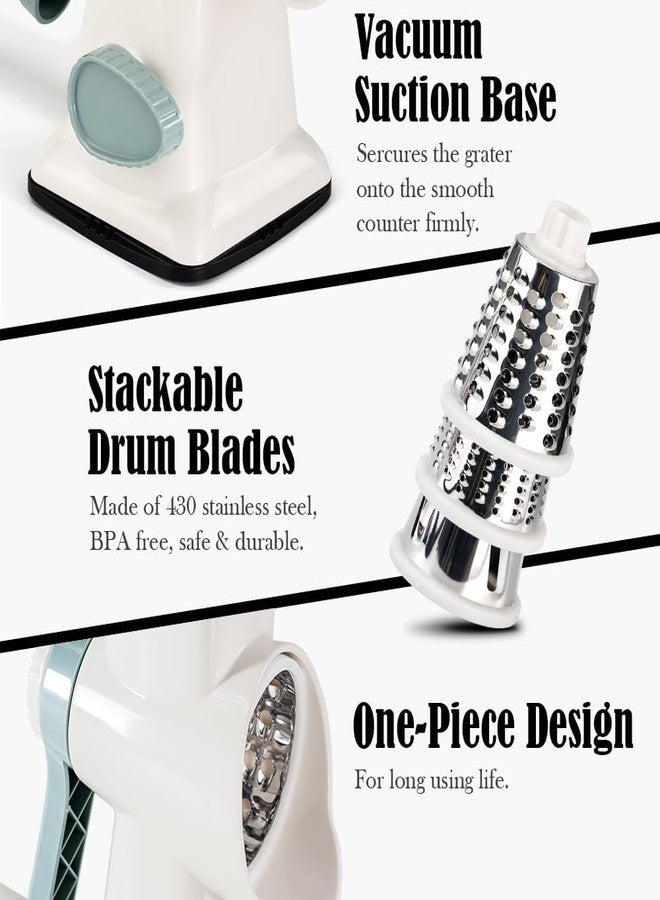 Badelite Cheese Grater Vegetable Cheese Shredder Slicer Grater for Kitchen 3 Changeable Blades for Cheese Potato Zucchini Nuts Chocolate - Image 5