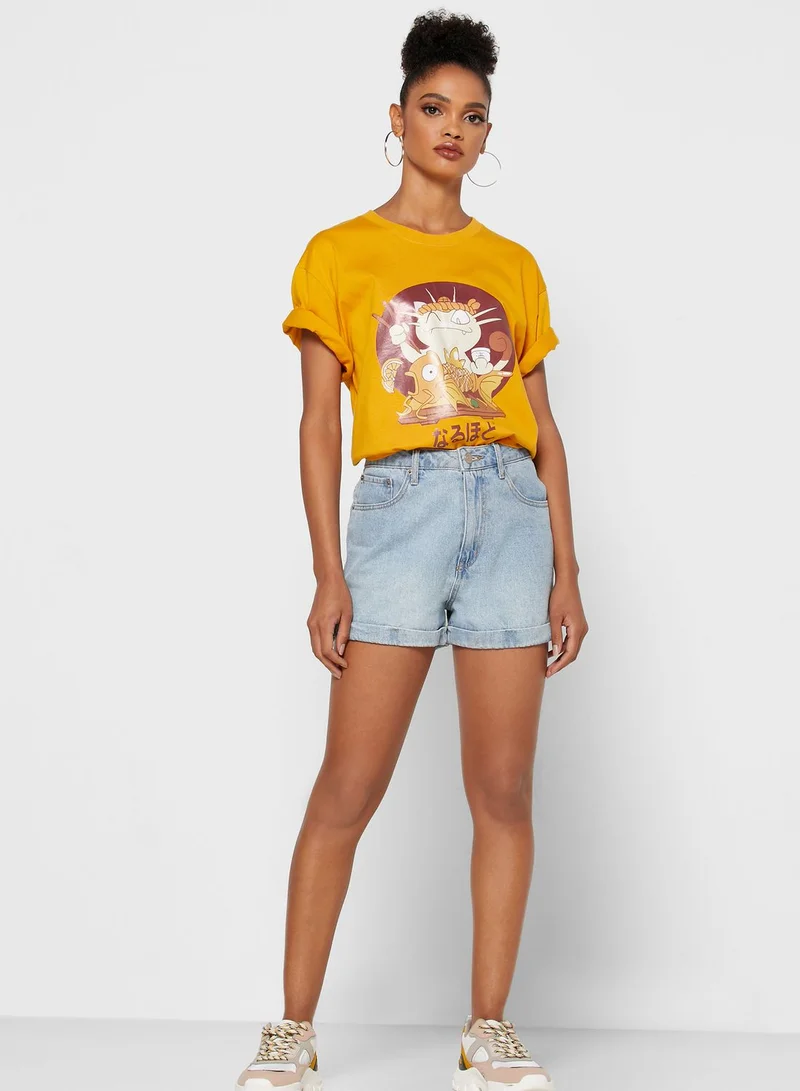 Ginger Oversized Slogan Printed T-Shirt