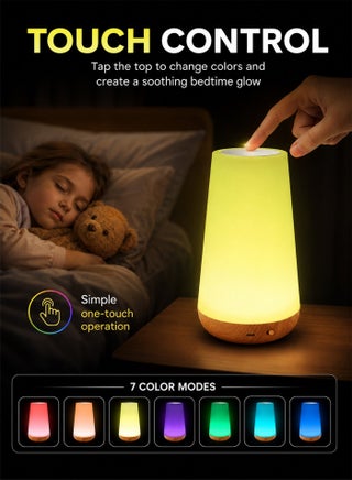 مصباح LED بجانب السرير مصباح ليلي قابل لإعادة الشحن - view 2