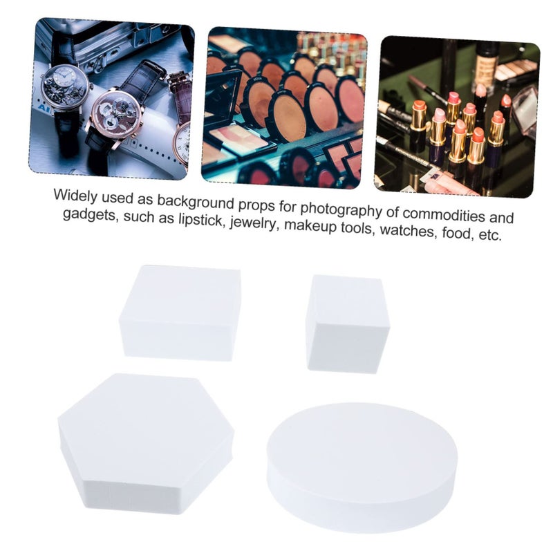 1 Pcs Geometric Photo Props Cube White For Jewelry Cosmetic Photography Background Decor - Image 5
