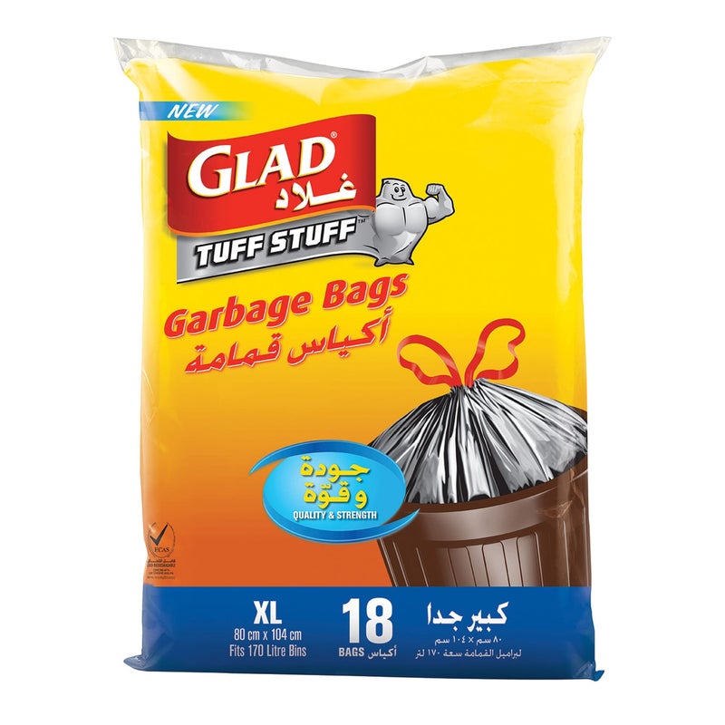 Glad Tuff Stuff Garbage x Large Bags Size 80cm x 104cm 18 pcs