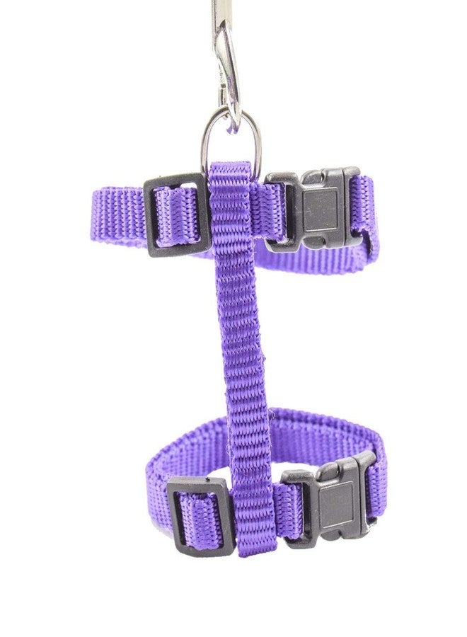 Pups&Pets Nylon Harness Leash Set for Cat Rabbit Kitten and Small Pet Nylon Harness Strap Collar | Cat Training Leash Lead (Purple, Plain) - Image 4