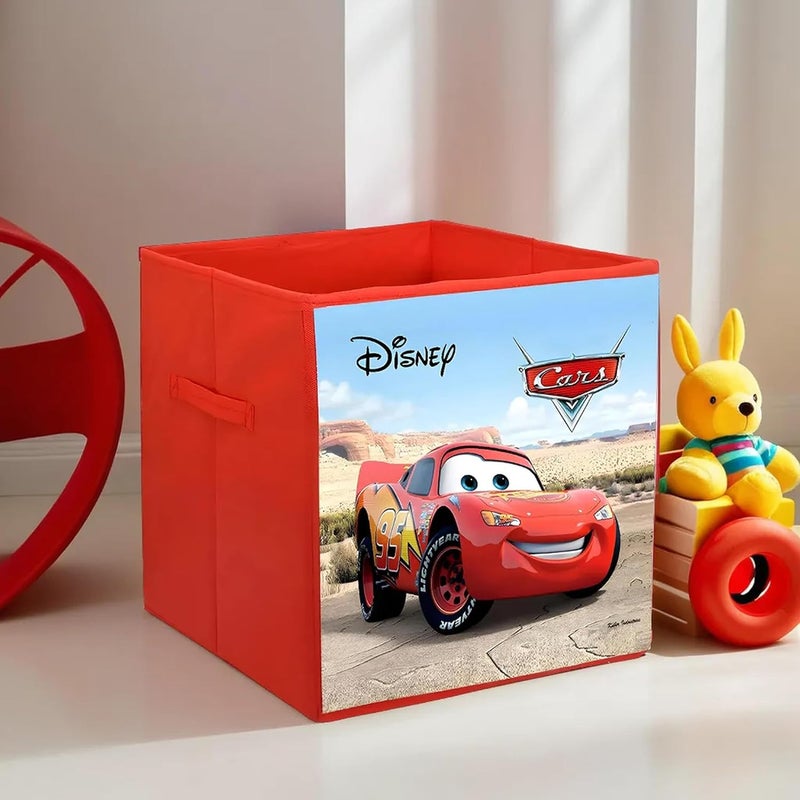 Kuber Industries Storage Box|Toy Box Storage For Kids|Foldable Storage Box| Disney Cars Print (Red) - Image 4