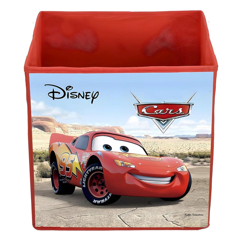 Kuber Industries Storage Box|Toy Box Storage For Kids|Foldable Storage Box| Disney Cars Print (Red) - Image 2