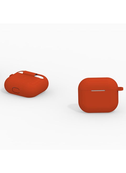Applicable To Apple Airpods 3 Protective Case Airpods3 Case Earphone Silicone Protective Case-Color:1795C Red-Applicable Model:2021 Apple Airpods 3