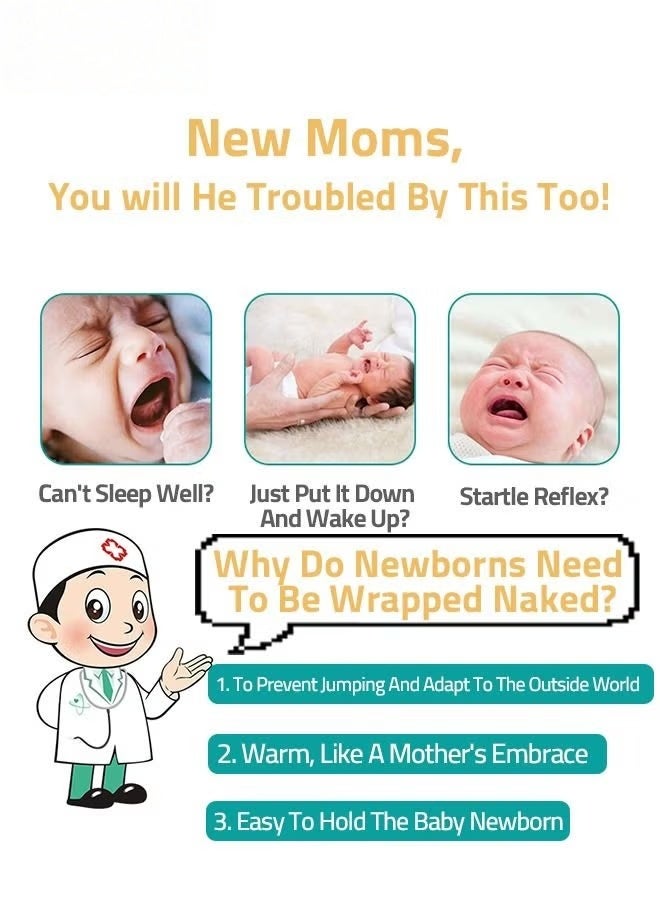 HOOKOR 6 PCS Baby Swaddle Blanket Wrap Cap Set Newborn Infant Sleep Sack With Caps 100% Breathable Cotton 0-6 Month - Image 3