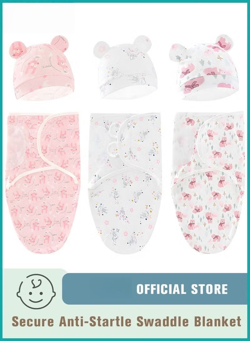HOOKOR 6 PCS Baby Swaddle Blanket Wrap Cap Set Newborn Infant Sleep Sack With Caps 100% Breathable Cotton 0-6 Month - Image 1