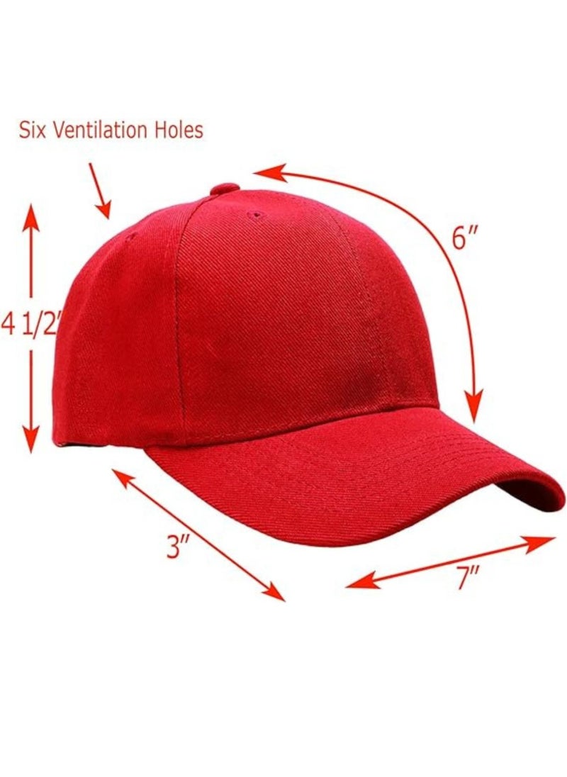 SARAOONT 12 Pcs Red Baseball Caps for Women Men Baseball Hat Adjustable Cotton Sports Caps for Adults Outdoor Activities  - Image 2