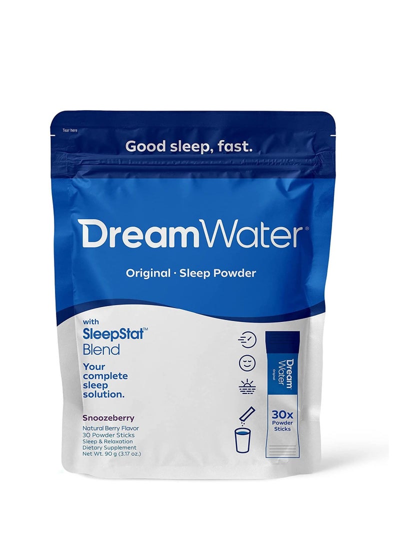 Dream Water - Natural Sleep Aid Gaba Melatonin Powder Snoozeberry 30 Count - Image 1
