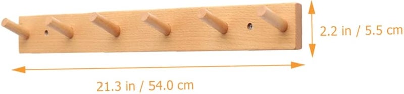Solid Wood Wall Hook Rack Coat Hat Organizer for Entryway Kitchen Bathroom - Image 3