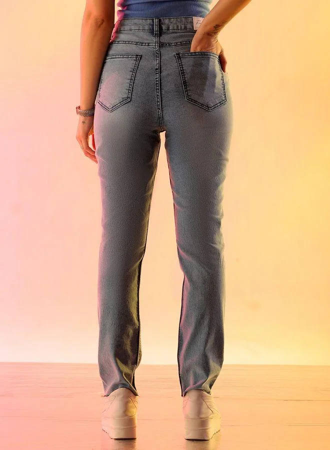 Freehand Women Straight Fit Solid High-Rise Jeans