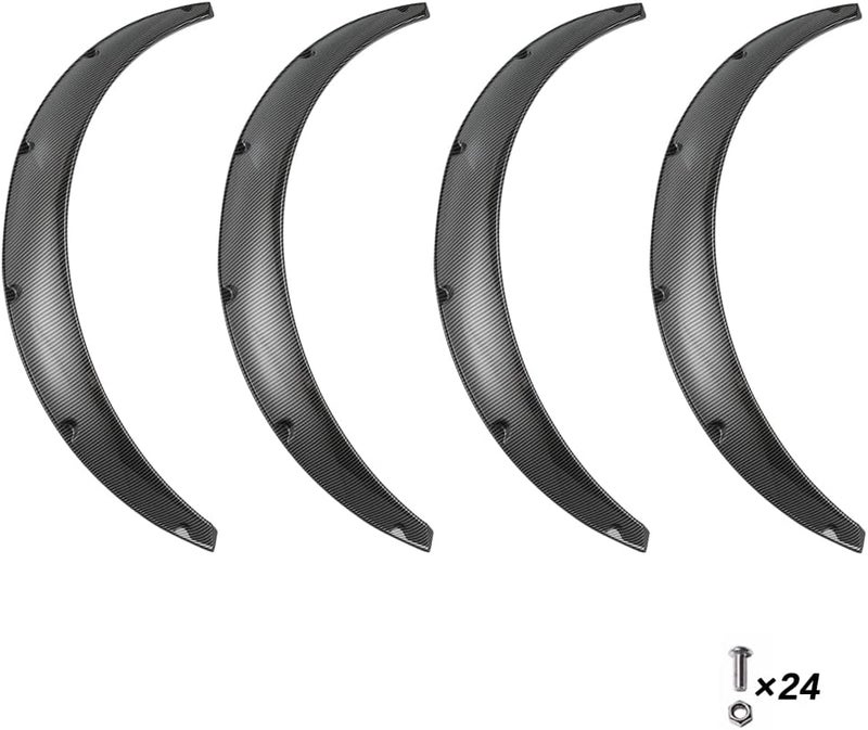 DREAMIZER 4x 2"/50mm Flexible Car Fender Flares Universal Extra Wide Body Kit Wheel Arch Protector, Carbon Fiber - Image 5