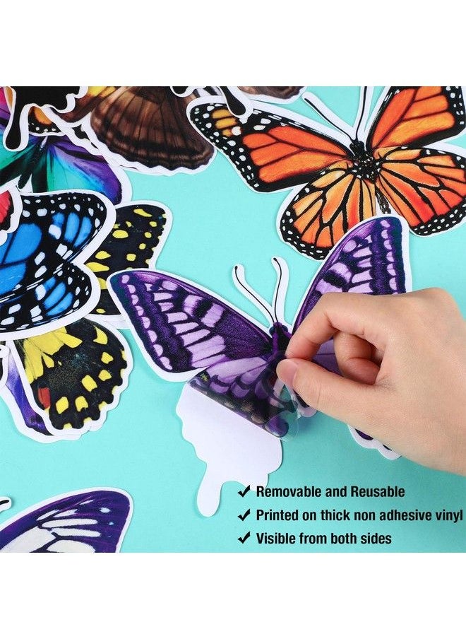 Large Size Butterfly Window Clings Anticollision Window Clings Decals To Prevent Bird Strikes On Window Glass Non Adhesive Vinyl Cling Butterfly Stickers(40 Pieces)