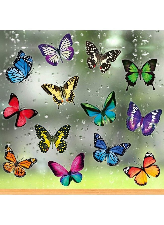 Large Size Butterfly Window Clings Anticollision Window Clings Decals To Prevent Bird Strikes On Window Glass Non Adhesive Vinyl Cling Butterfly Stickers(40 Pieces)