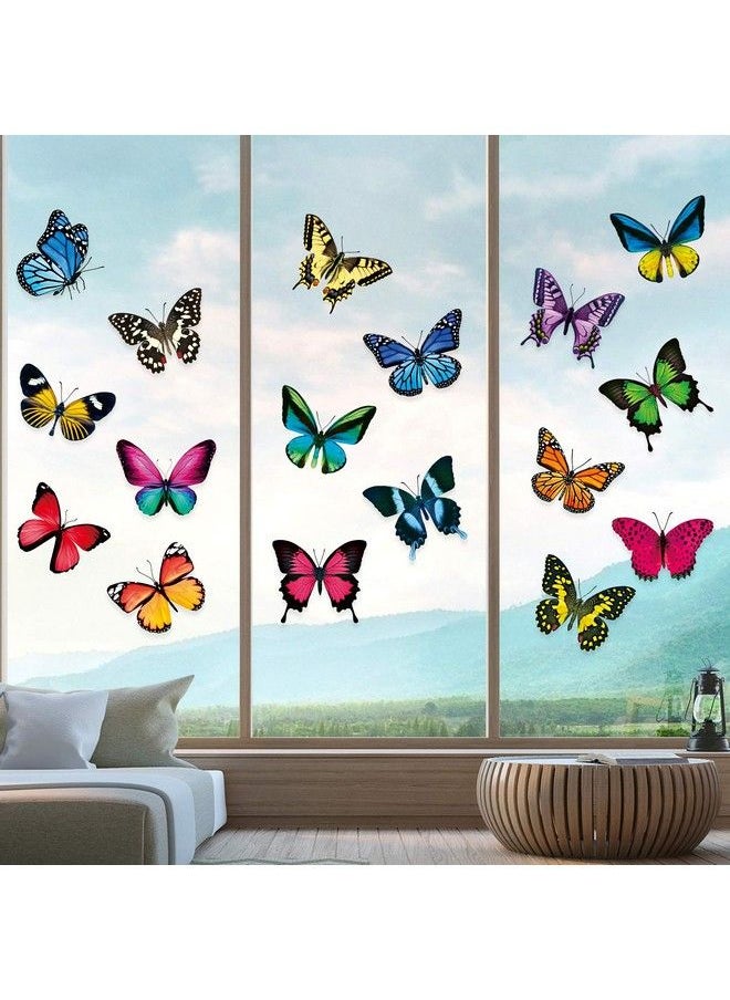 Large Size Butterfly Window Clings Anticollision Window Clings Decals To Prevent Bird Strikes On Window Glass Non Adhesive Vinyl Cling Butterfly Stickers(40 Pieces)