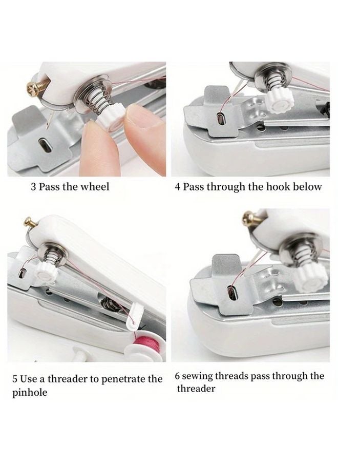 Pink Portable Handheld Sewing Machine Heavy Duty Manual No Electricity Needed - Image 5
