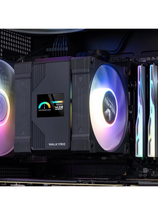 Valkyrie Ml125 Black Vk Cpu Air Cooler, Anti-gravity 6 Heat Pipes Pure Copper Base, 2.0-inch Ips Lcd Screen, Compatible With Lga1700 Am5 - Image 4