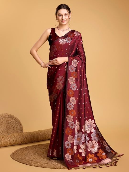 C J Enterprise Women's Banarasi Saree Pure Kanjivaram Silk Saree Soft Design Wear Pattu Sarees Latest Cotton With Blouse Piece for Wedding sadi new ladies 2026 - Image 2