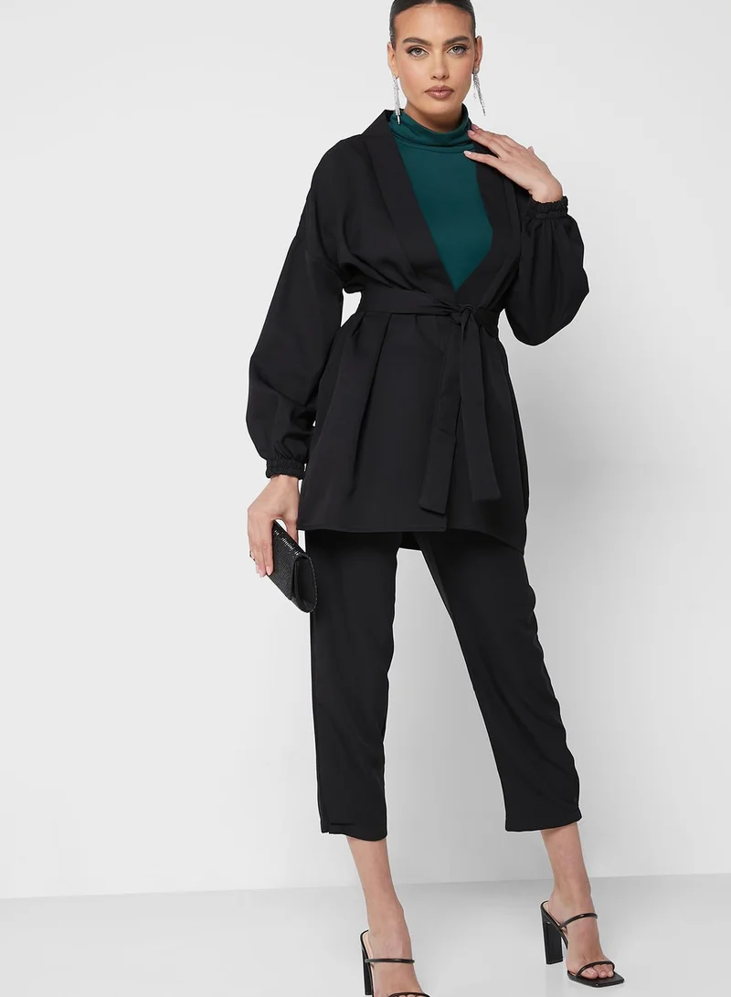 Khizana Belted Jacket & Pant Set
