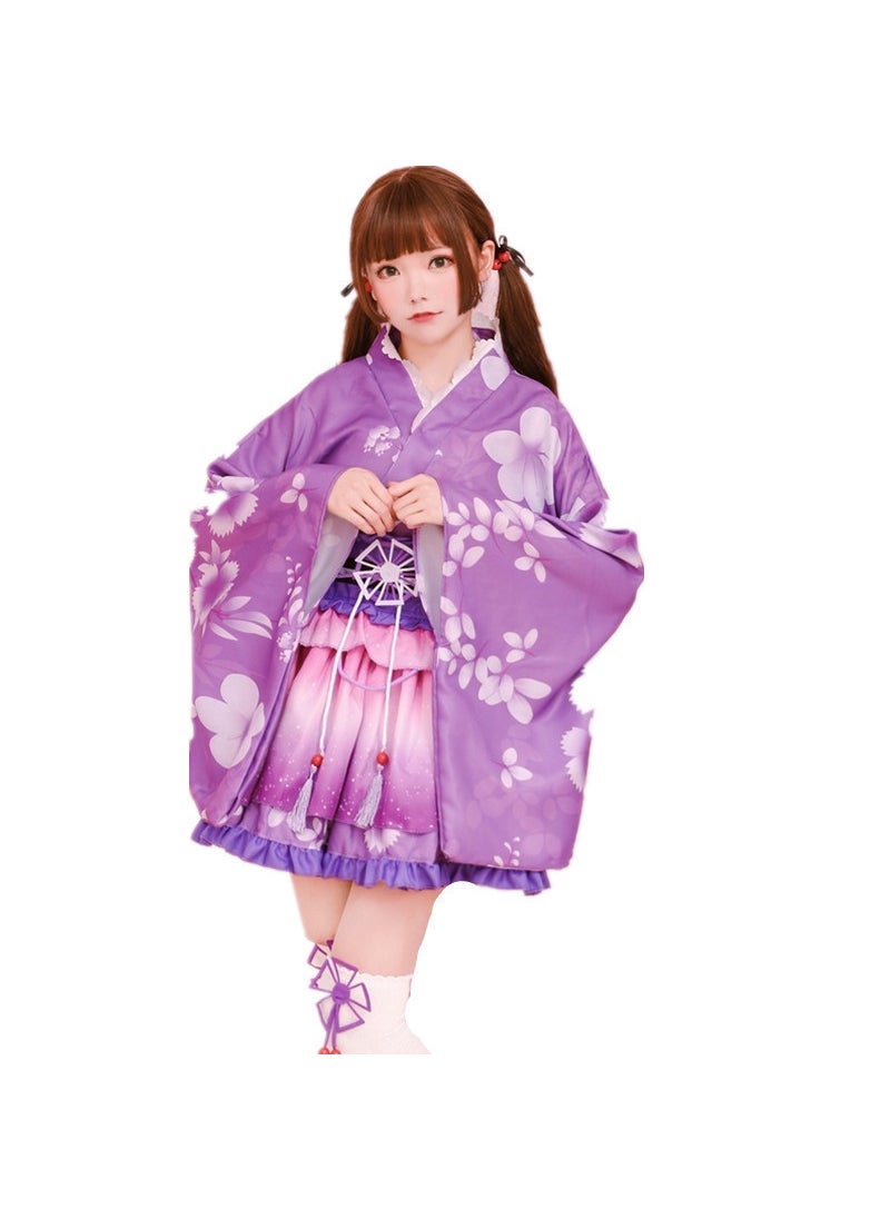 Yukata Awakening Cosplay Dress Nozomi  Maki Tojo Xi clothing [hair accessories + top + skirt + waist seal + waist flower + leg decoration]]
