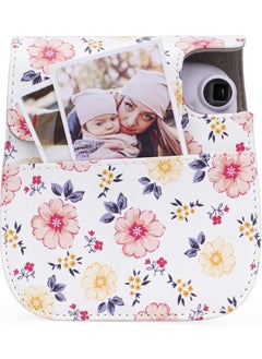 KASTWAVE Protective & Portable Case Compatible with fujifilm instax Mini 11/ 9/ 8/ 8+ Instant Film Camera with Accessory Pocket and Adjustable Strap (Flowers White)  - Image 2