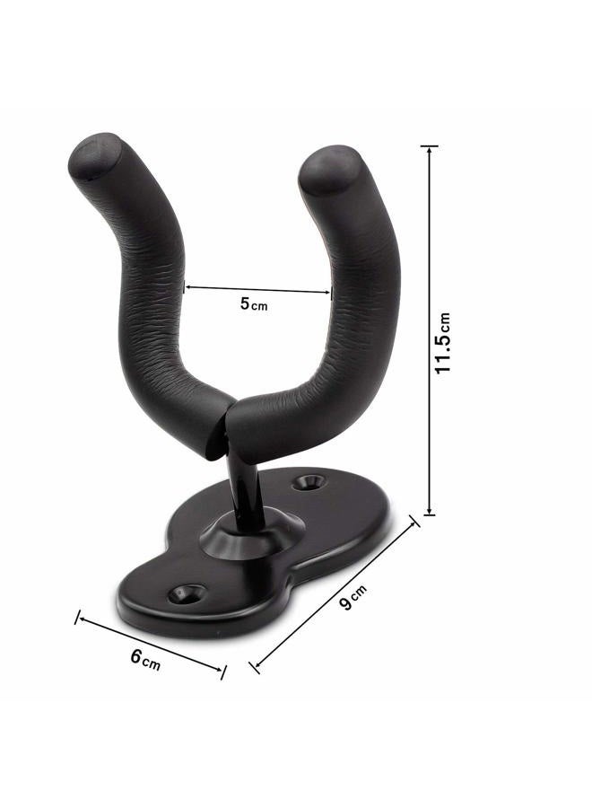 LALAOKS Guitar Hanger Wall Mount 2 Pack hook Metal Holder Black for Acoustic Electric Bass Guitars Ukulele and More Instruments - Image 5