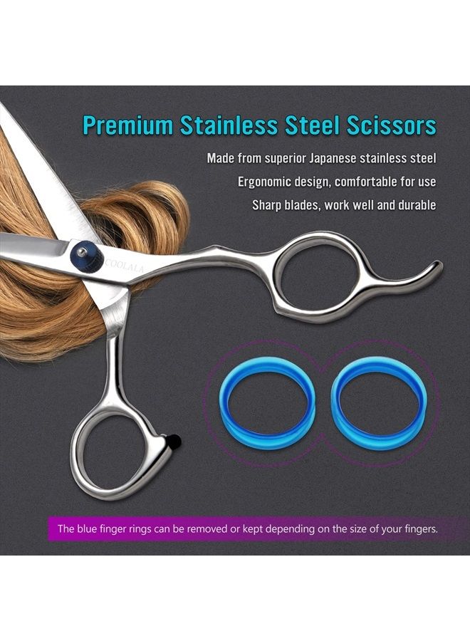 COOLALA Stainless Steel Hair Cutting Scissors 6.5 Inch Hairdressing Razor Shears Professional Salon Barber Haircut Scissors, One Comb Included, Home Use for Man Woman Adults Kids Babies - Image 5