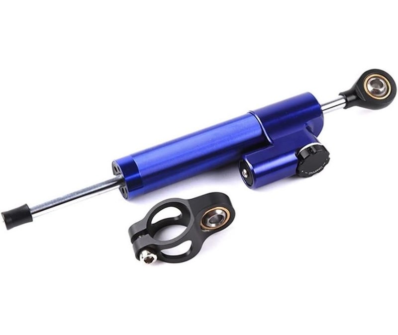 Blue Black Motorcycle Scooter Steering Damper CNC Shock Absorber Directional Stabilizer - Image 1