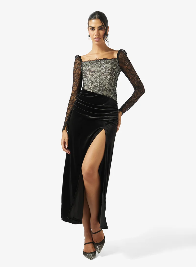 Lace Dress With Slit
