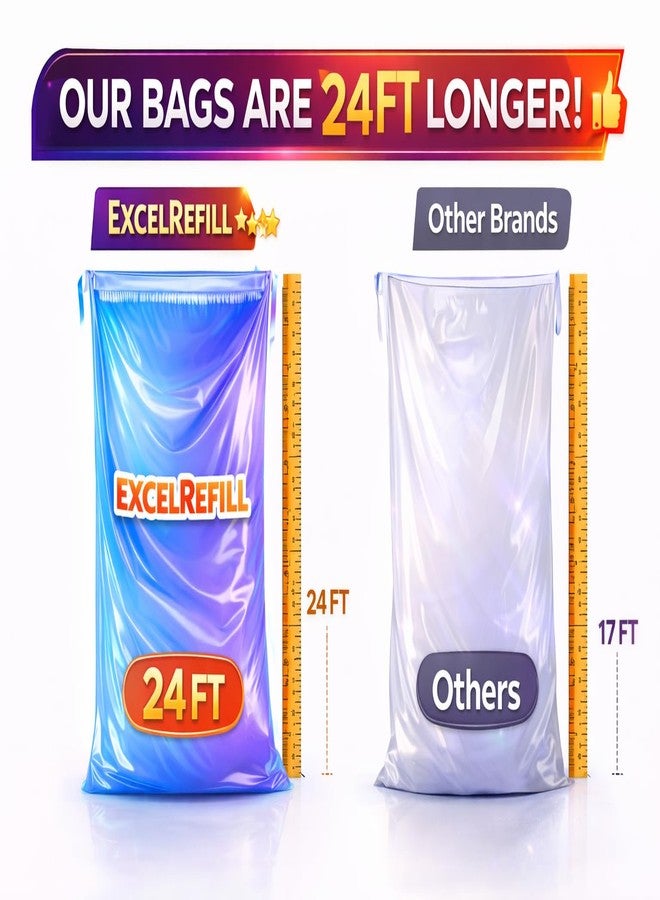 ExcelRefill Diaper Pail Refills Compatible with Diaper Genie and Munchkin Pails | 1280 Count (4-Pack,320 Count) - Image 2
