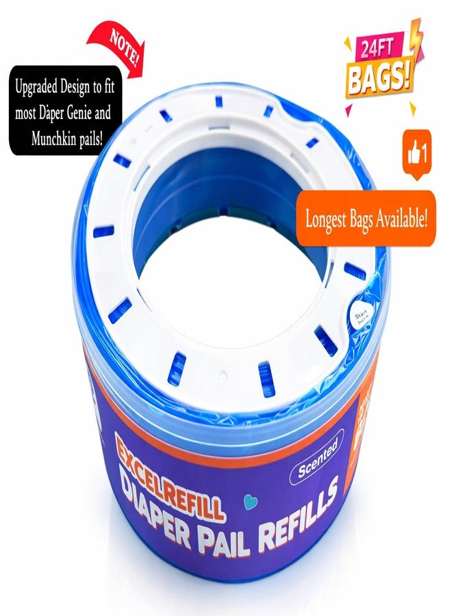 ExcelRefill Diaper Pail Refills Compatible with Diaper Genie and Munchkin Pails | 1280 Count (4-Pack,320 Count) - Image 4