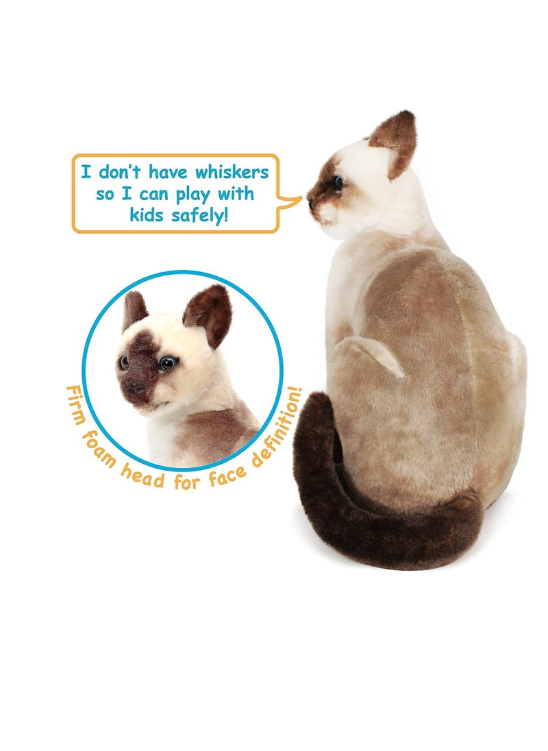 VIAHART Stefan the Siamese Cat Soft Plush Toy for Kids | Huggable Stuffed Animals | Fluffy Toys for Baby, Children, Toddler | Polyester Fabric | Polypropelene Filling | Recommended Age 3+