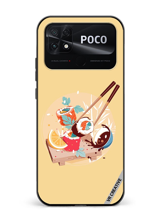 VR CREATIVE Protective Case Cover For Xiaomi Poco C40 Sushi Design Multicolour - Image 1
