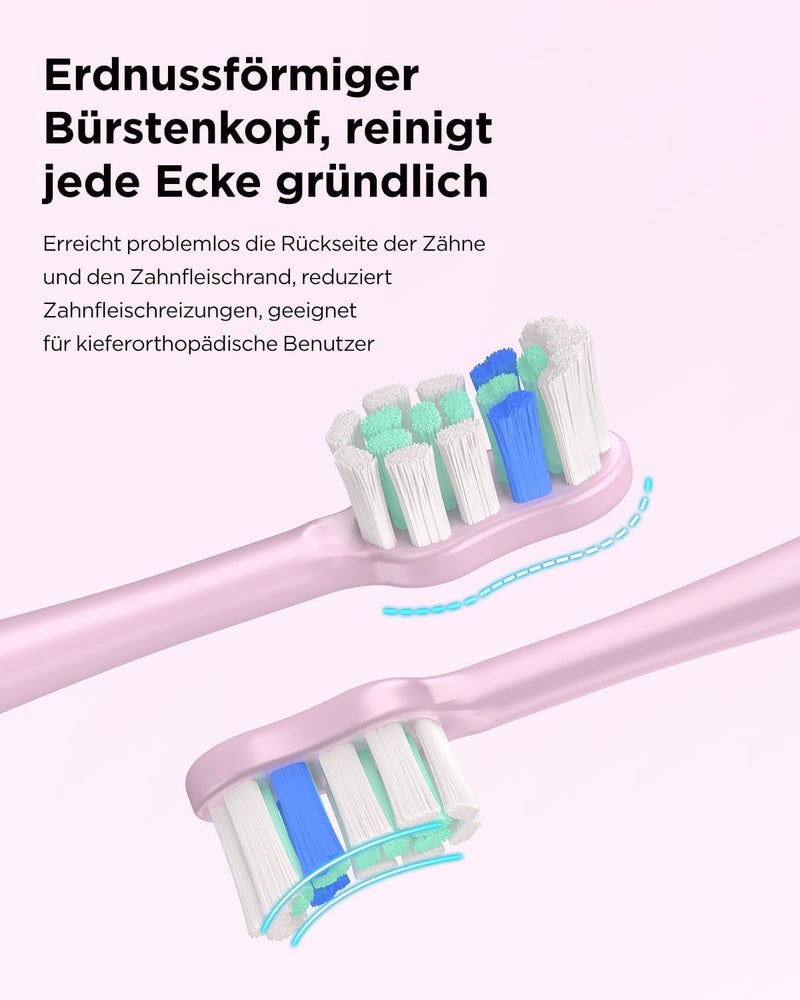 YTEATH PRO Electric Sonic Toothbrush for Adults & Children, 5 Cleaning Modes with 3 Intensity Levels, Timer, 8 Replacement Brush Heads & Travel Case, Rechargeable Sonic Toothbrush - Image 5