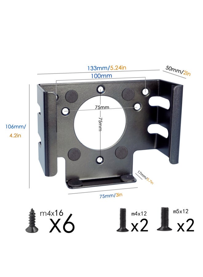 Bylitco 2024 Macmini M4 Table Or Monitor Mounting Bracket Metal Iron Cushion Protection-Color:Black