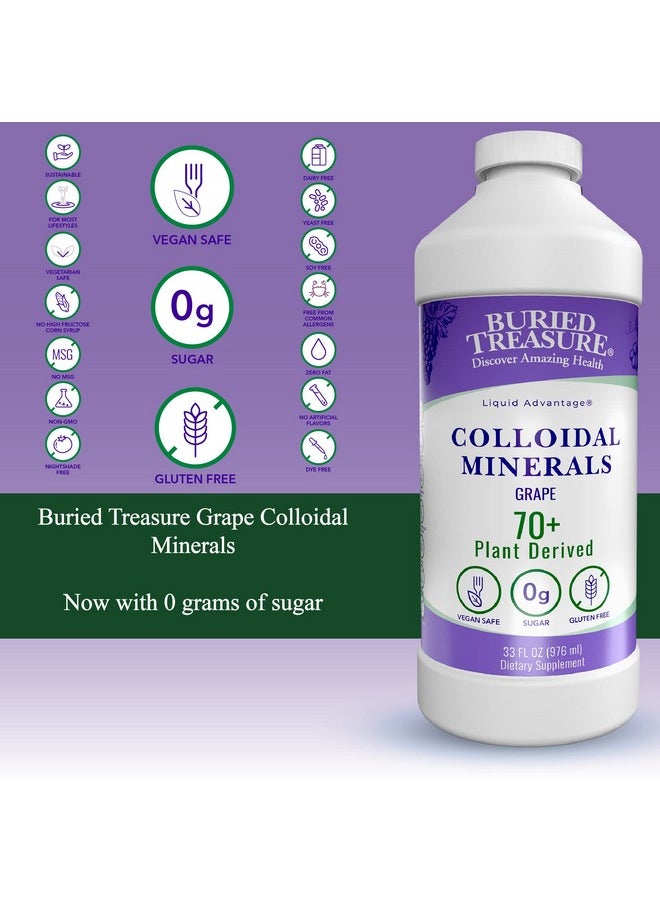 Buried Treasure - Colloidal Minerals 33Oz Natural White Grape Flavor With Over 70 Plant Derived Minerals Electrolyte Replacement Trace Minerals - Image 1