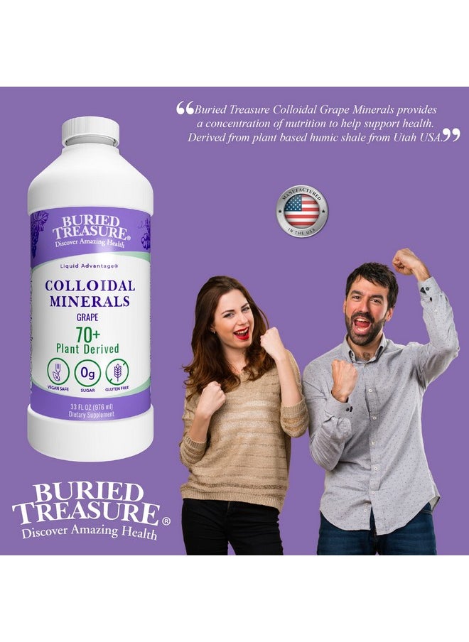Buried Treasure - Colloidal Minerals 33Oz Natural White Grape Flavor With Over 70 Plant Derived Minerals Electrolyte Replacement Trace Minerals - Image 1
