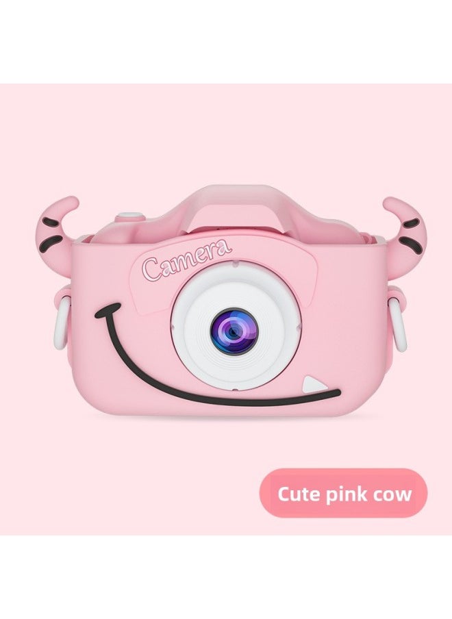 Children's Digital Small SLR Camera Front And Back HD Double-camera Cartoon Mini Camera-Color:Pink  - Image 1