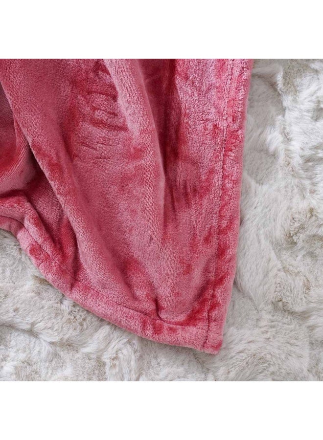 دانوب هوم بطانية مايكرو فلانيلا مزدوجة  سم وردي - Image 2