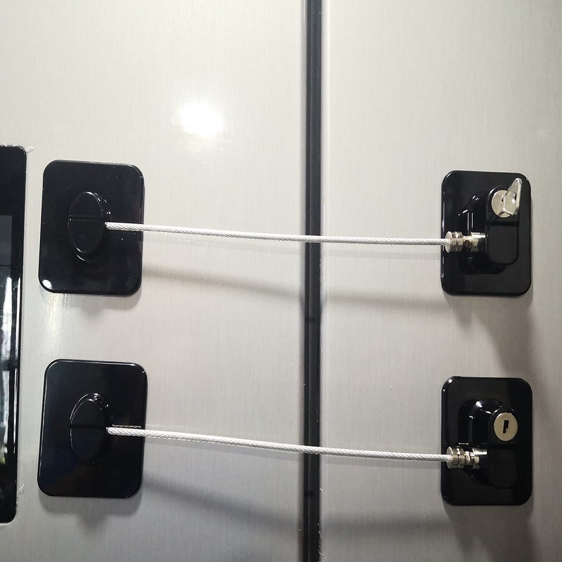 YEYA Refrigerator Lock, Baby Proof Cabinet Locks with Keys, Child Safety Locks for Cabinets 4 Pack - Image 3